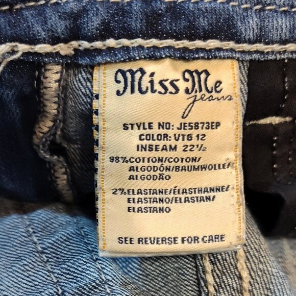 Miss Me Easy Capri Embellished Thick Stitched Jeans Size 27 Style JP5873EP - Picture 10 of 13